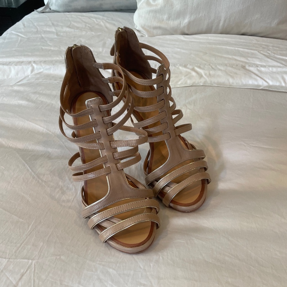 Ann Taylor Tan Strappy Heels